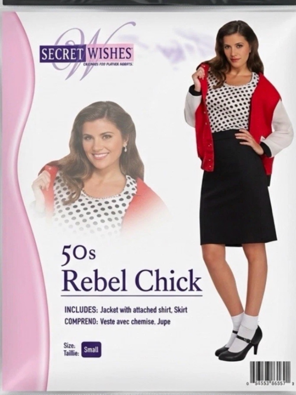 50s Rebel Chick Black Pencil Skirt - Red Accent